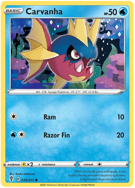 Carvanha 035/203 - Pokemon TCG Evolving Skies card
