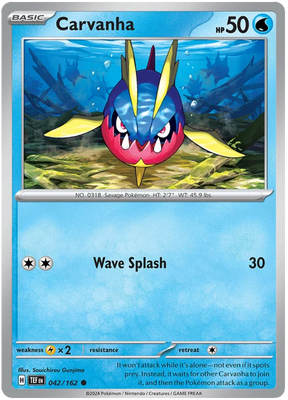 Carvanha Temporal Forces Pokemon Single 042/162