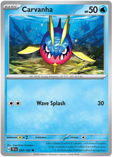 Carvanha Temporal Forces Pokemon Single 042/162
