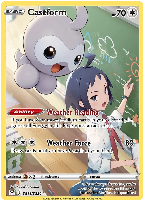Castform Lost Origin Trainer Gallery Pokemon Single Card TG11/TG30