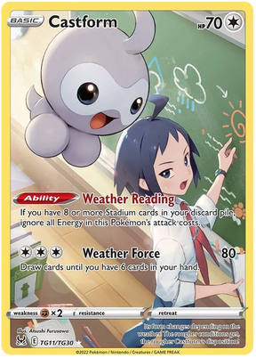 Castform Lost Origin Trainer Gallery Pokemon Single Card TG11/TG30
