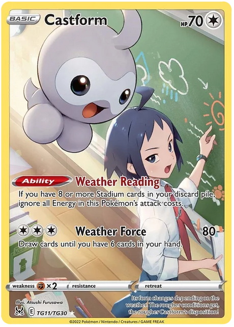 Castform Lost Origin Trainer Gallery Pokemon Single Card TG11/TG30