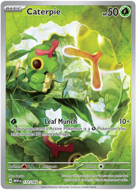 Caterpie Illustration Rare 151 Single Pokemon Card