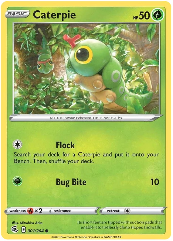 Caterpie Fusion Strike Pokemon Card Singles 001/264