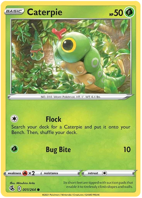 Caterpie Fusion Strike Pokemon Card Singles 001/264
