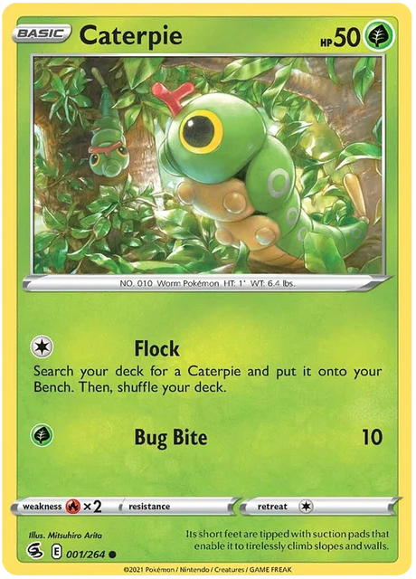 Caterpie Fusion Strike Pokemon Card Singles 001/264