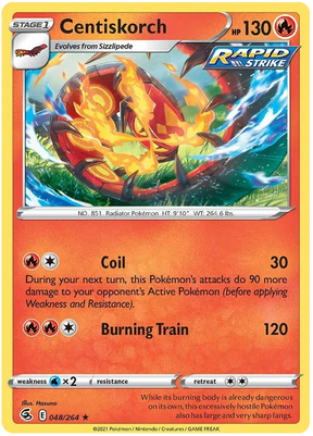 Centiskorch Fusion Strike Pokemon Card Singles 048/264