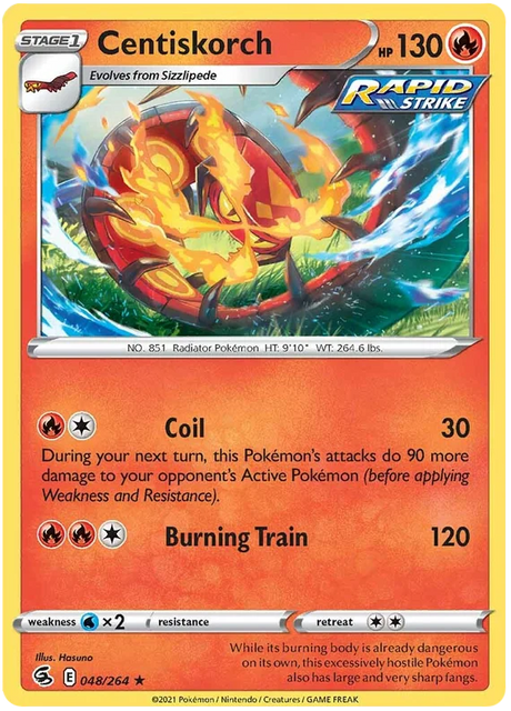 Centiskorch Fusion Strike Pokemon Card Singles 048/264