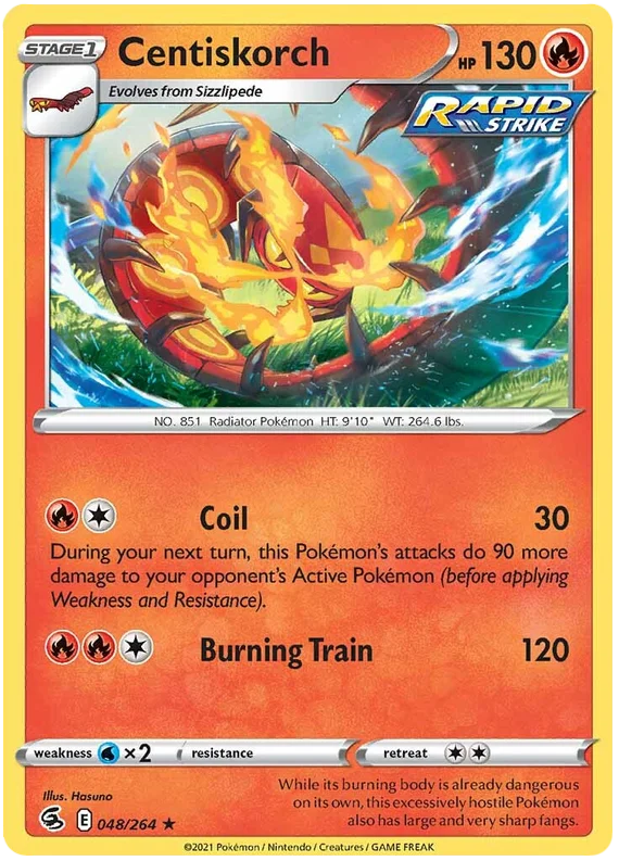 Centiskorch Fusion Strike Pokemon Card Singles 048/264