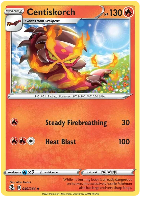 Centiskorch Fusion Strike Pokemon Card Singles 049/264