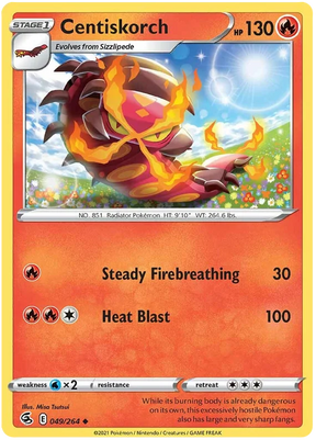 Centiskorch Fusion Strike Pokemon Card Singles 049/264