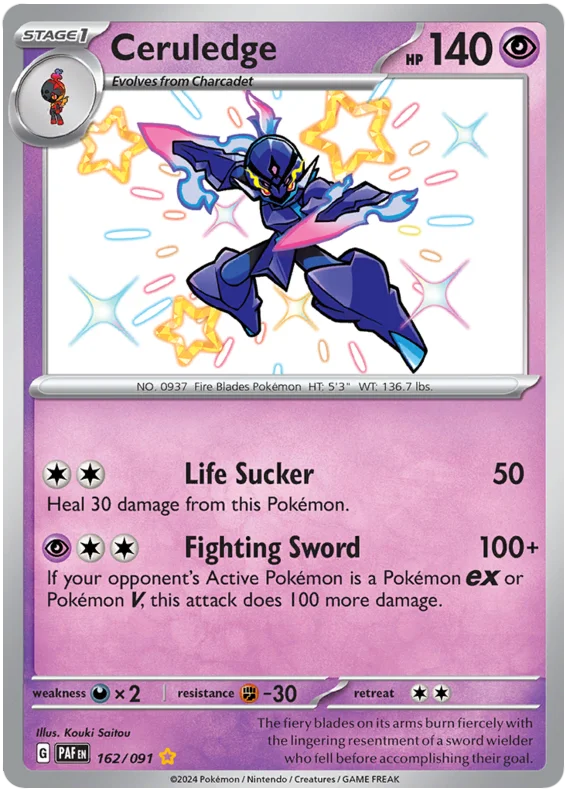 Ceruledge Paldean Fates Pokemon Card Single 162/091