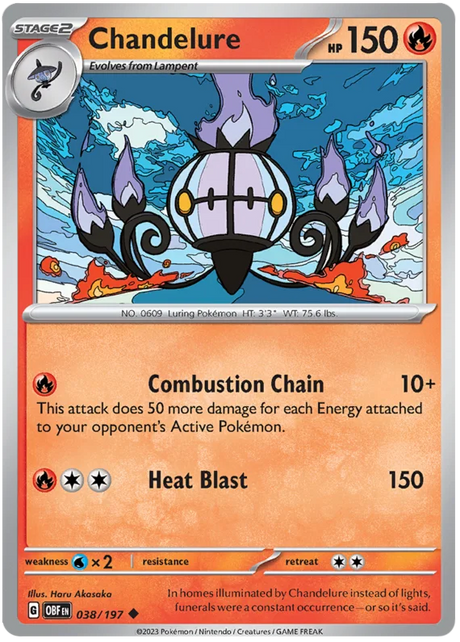 Chandelure Obsidian Flames Single Pokemon Card