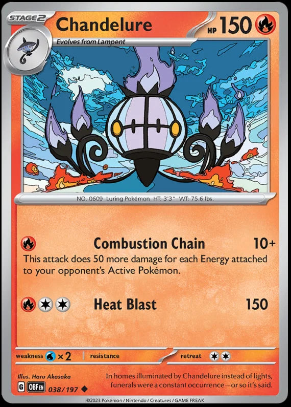 Chandelure Obsidian Flames Single Pokemon Card