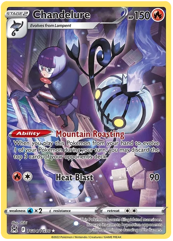 Chandelure Lost Origin Trainer Gallery Pokemon Single Card TG04/TG30