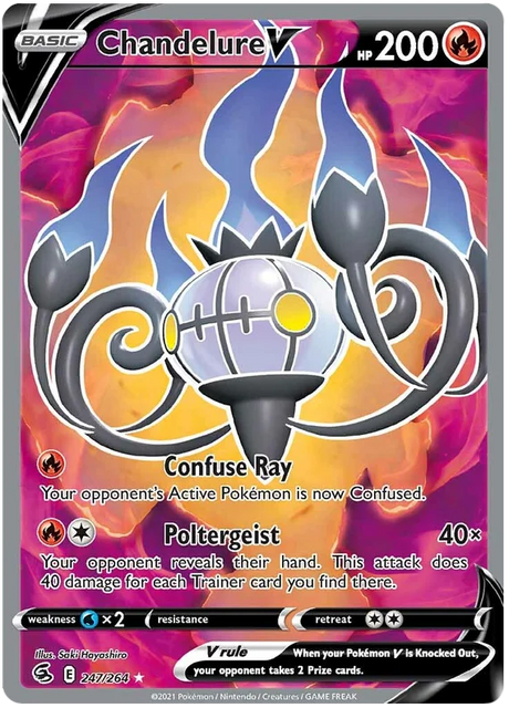 Chandelure V Fusion Strike Pokemon Card Singles 247/264