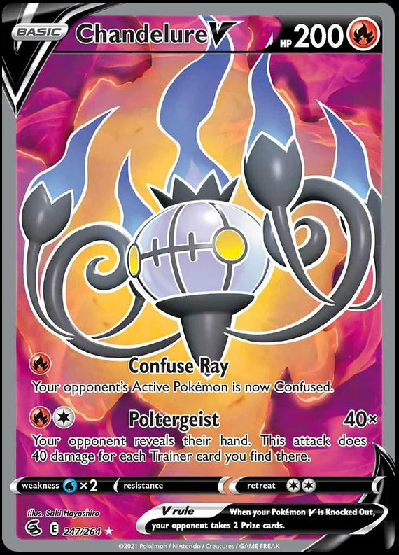 Chandelure V Fusion Strike Pokemon Card Singles 247/264