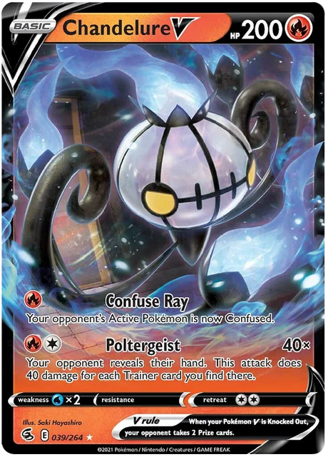 Chandelure V Fusion Strike Pokemon Card Singles 039/264