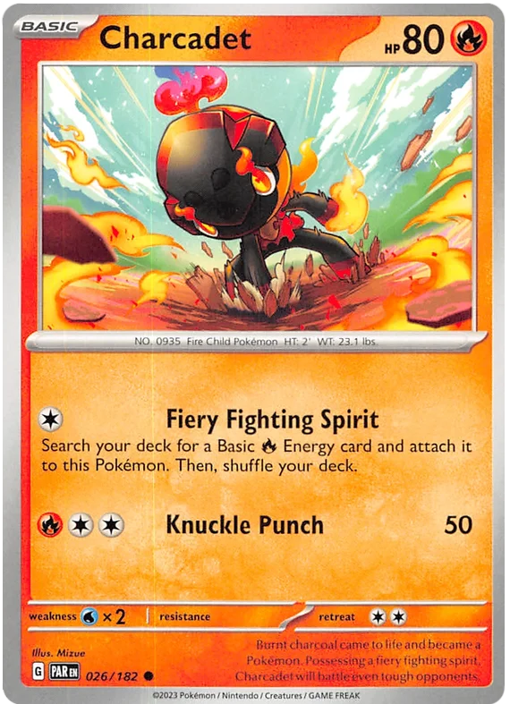 Charcadet 026 Paradox Rift Single Pokemon Card 026/182