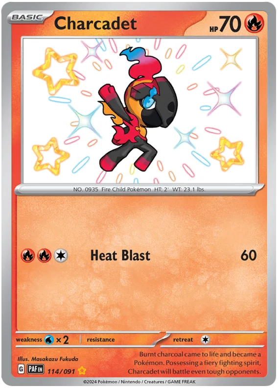 Charcadet Paldean Fates Pokemon Card Single 114/091