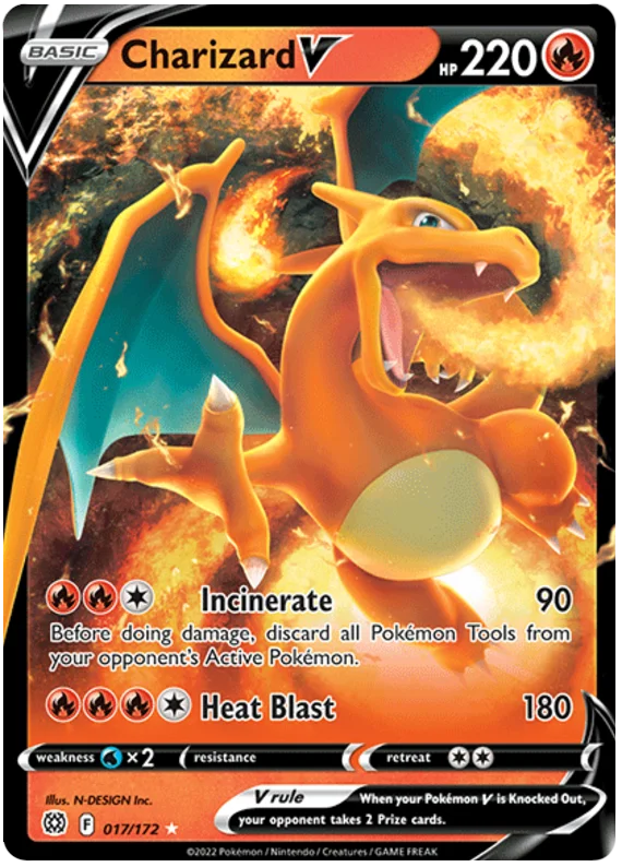 Charizard V Brilliant Stars Pokemon Card Singles 017/172