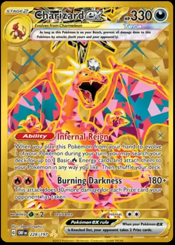 Charizard ex Gold Obsidian Flames Single Pokemon Card