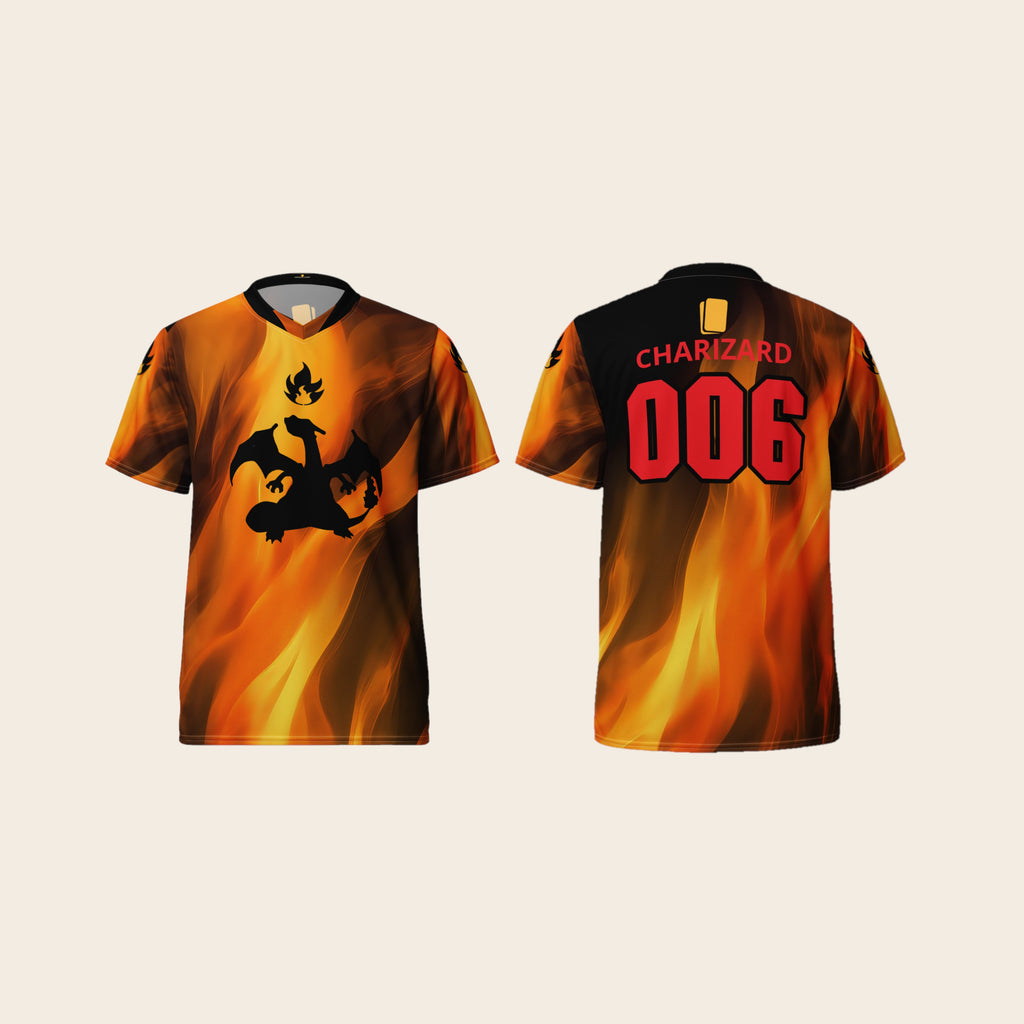 Pokemon Charizard 006 Theme Printed Jersey Front and Back