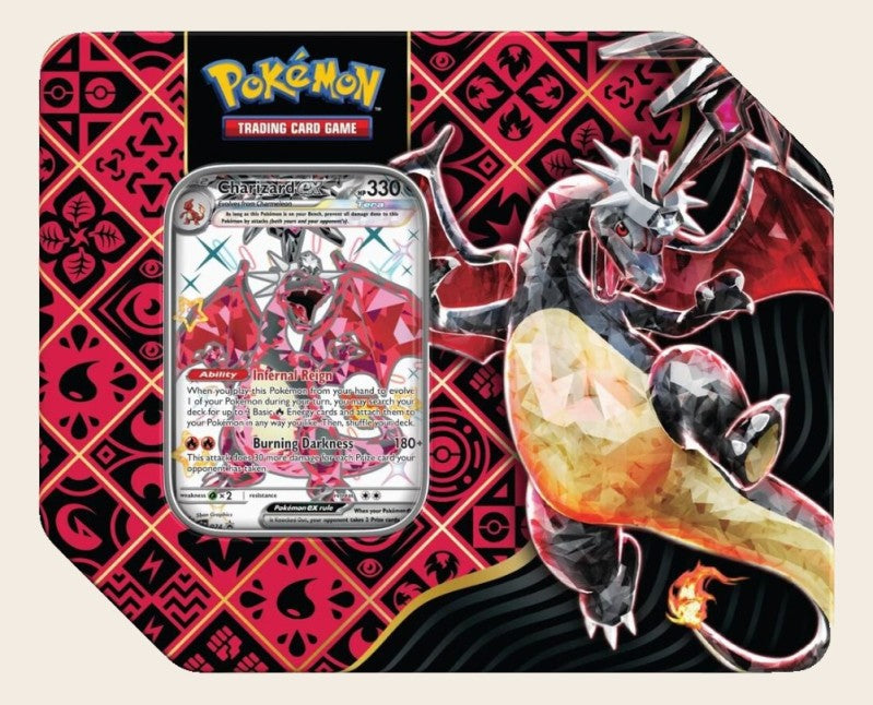 Pokemon Scarlet & Violet Pladean Fates Charizard ex Tin