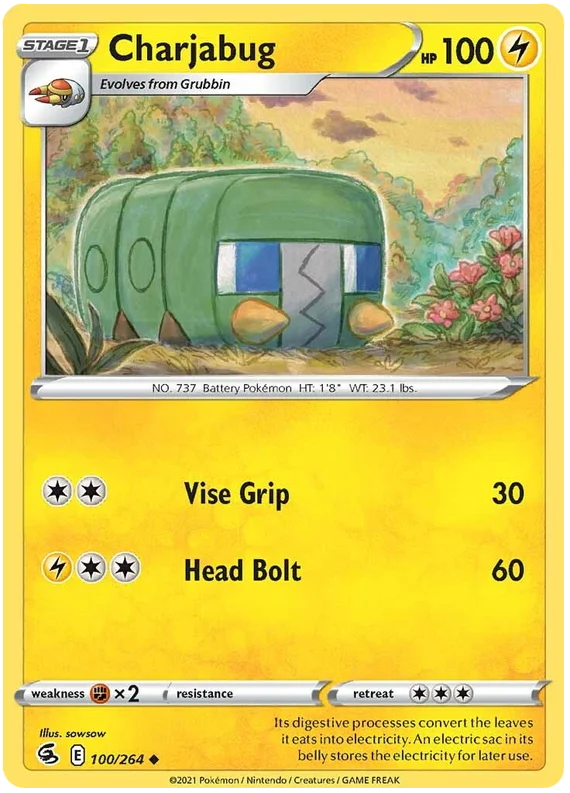 Charjabug Fusion Strike Pokemon Card Singles 100/264