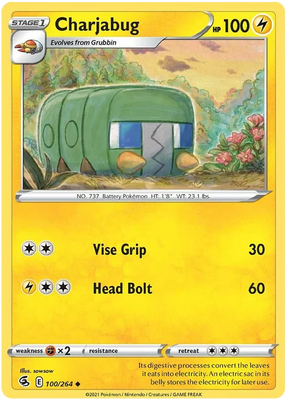 Charjabug Fusion Strike Pokemon Card Singles 100/264