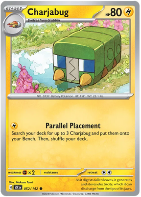 Charjabug Stellar Crown Pokemon Single Card 052/142