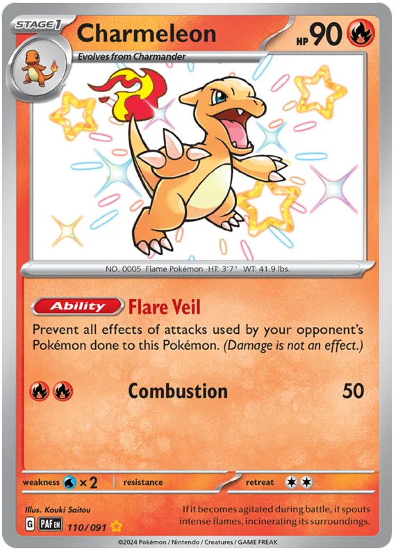 Charmeleon Paldean Fates Pokemon Card Single 110/091