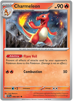 Charmeleon Paldean Fates Pokemon Card Single 008/091