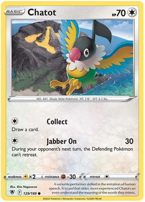 Chatot Astral Radiance Pokemon Card Singles 129/189