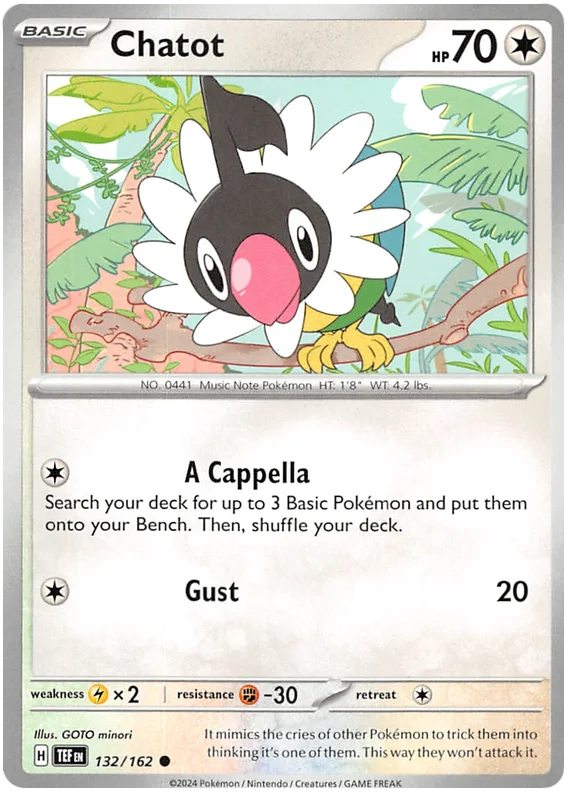 Chatot Temporal Forces Pokemon Single 132/162