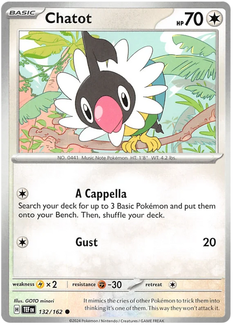 Chatot Temporal Forces Pokemon Single 132/162