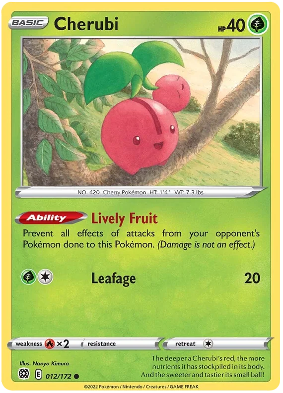 Cherubi Brilliant Stars Pokemon Card Singles 012/172