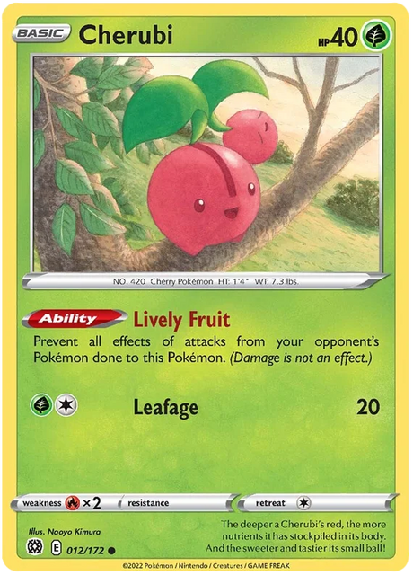 Cherubi Brilliant Stars Pokemon Card Singles 012/172
