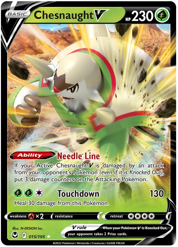 Chesnaught V Silver Tempest Pokemon Single 015/195