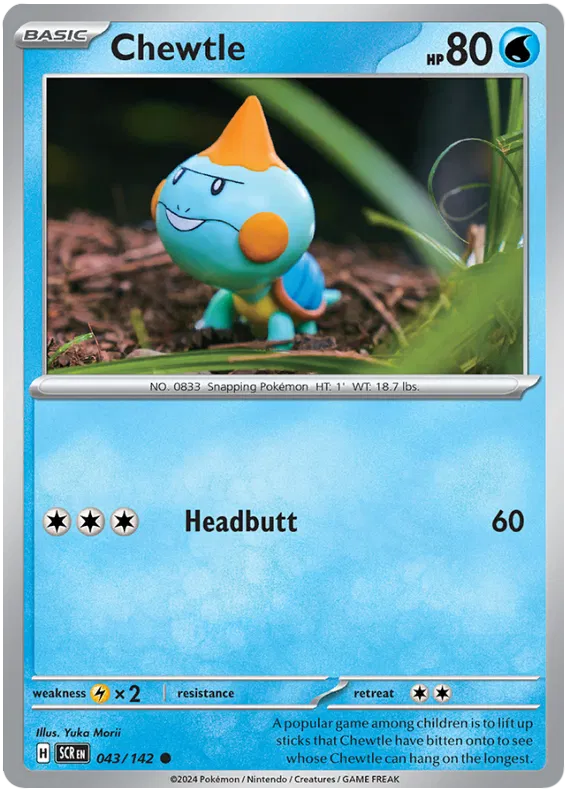 Chewtle Stellar Crown Pokemon Single Card 043/142