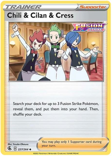Chili & Cilan & Cress Fusion Strike Pokemon Card Singles 227/264