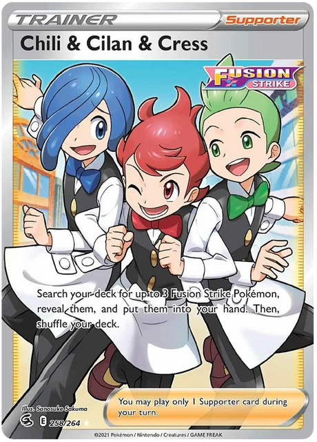 Chili & Cilan & Cress Fusion Strike Pokemon Card Singles 258/264