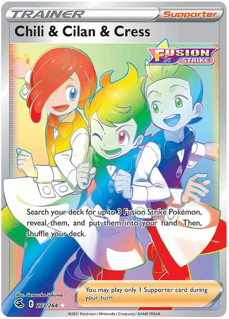 Chili & Cilan & Cress Fusion Strike Pokemon Card Singles 273/264