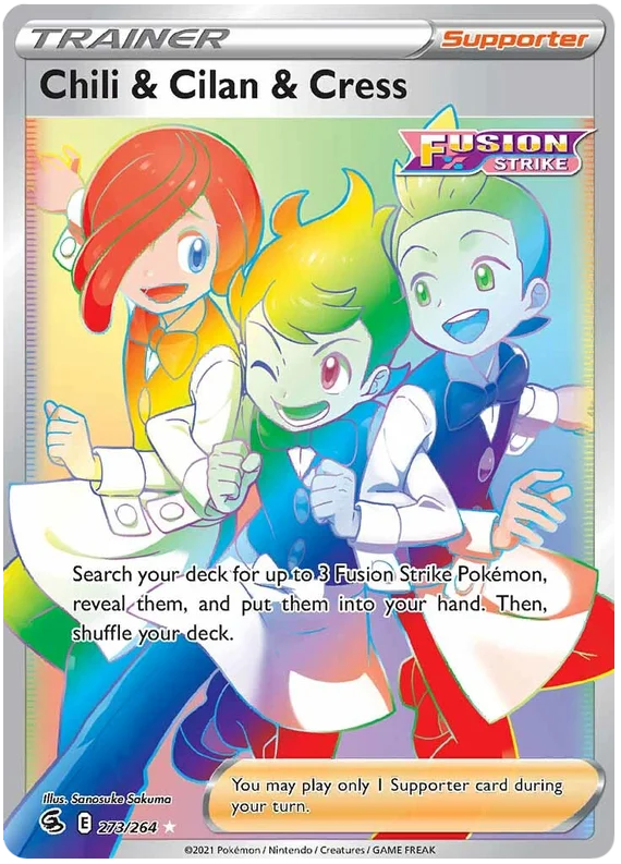 Chili & Cilan & Cress Fusion Strike Pokemon Card Singles 273/264