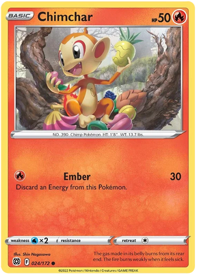 Chimchar Brilliant Stars Pokemon Card Singles 024/172