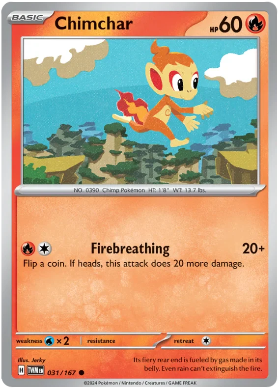 Chimchar Twilight Masquerade Pokemon Single 031/167