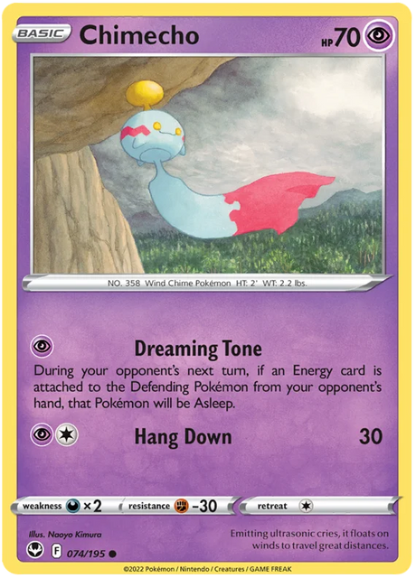 Chimecho Silver Tempest Pokemon Single 074/195
