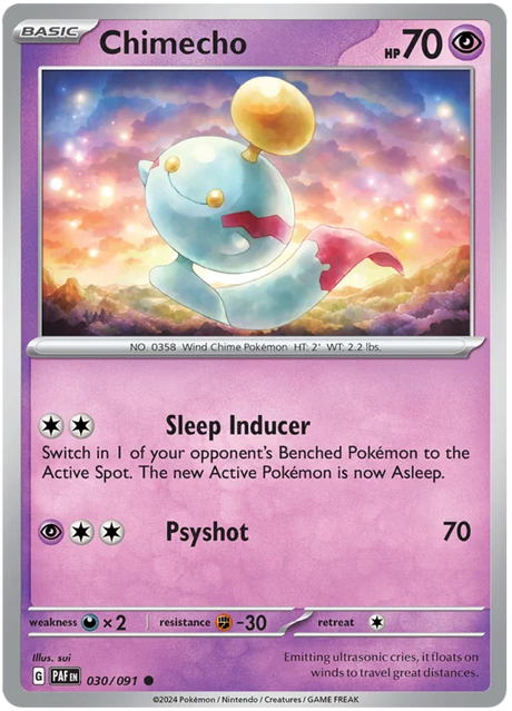 Chimecho Paldean Fates Pokemon Card Single 030/091