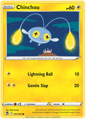 Chinchou Silver Tempest Pokemon Single 051/195