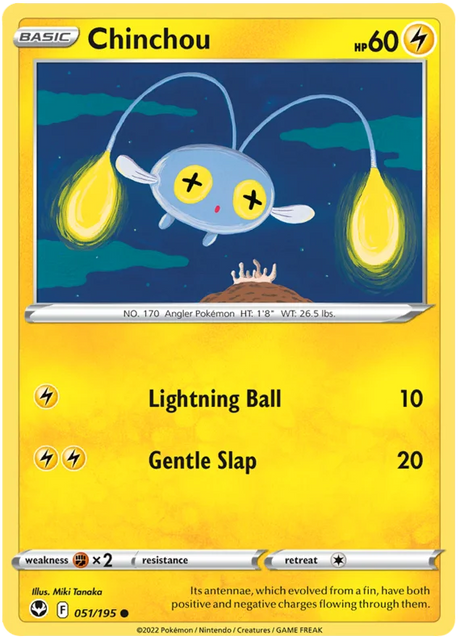 Chinchou Silver Tempest Pokemon Single 051/195